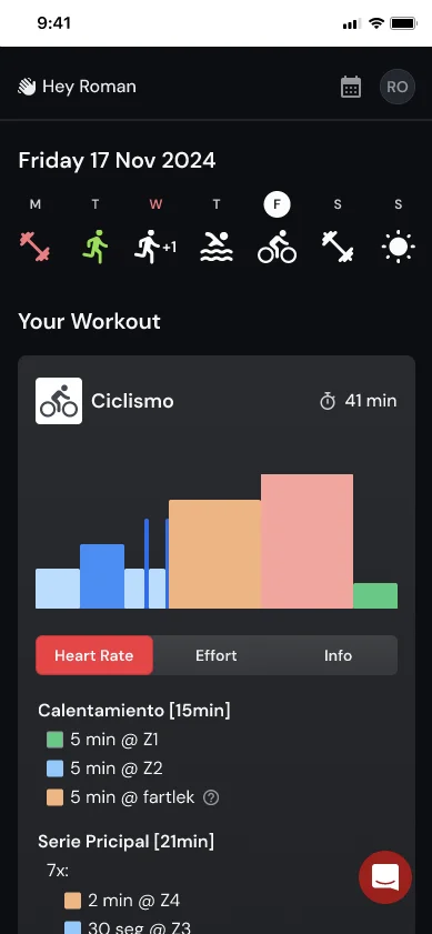 EVEN Labs workout view with effort visualisation